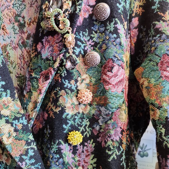 ARATTA BROCADE FLORAL SPRING COAT GORGEOUS - Picture 2 of 7